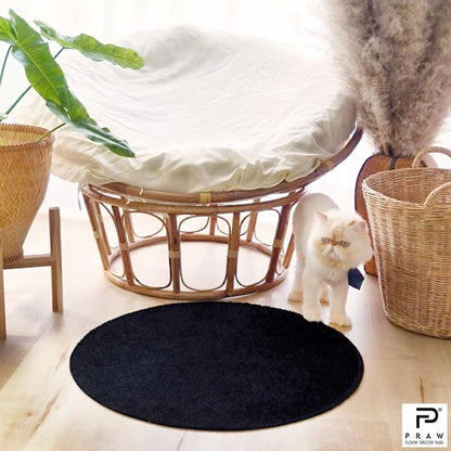 Minimal Round Rug [Raven black] พรมทรงกลม