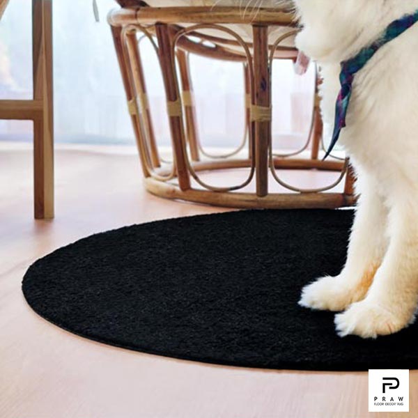 Minimal Round Rug [Raven black] พรมทรงกลม