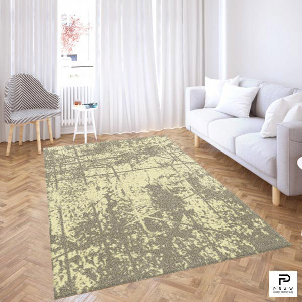 PRAW floor rug for home decoration, Praw pattern, Scratch Beige Art, 120 x 180 cm 