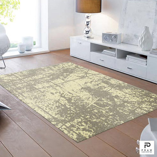 PRAW floor rug for home decoration, Praw pattern, Scratch Beige Art, 120 x 180 cm 