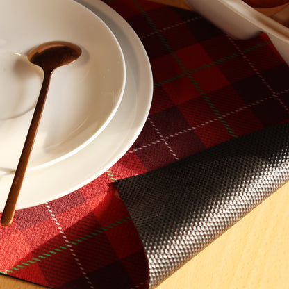 Praw Scot Red - SUB028 Rubber placemat, table mat, non-slip, premium safe material