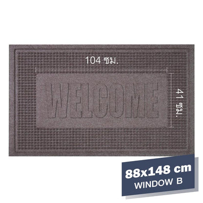 Water Horse Window (Brown) Water-absorbent, non-slip carpet.